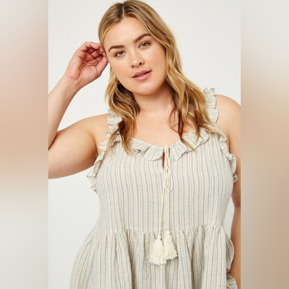 Stripe Ruffle Tank - 2XL - Picture 3 of 7